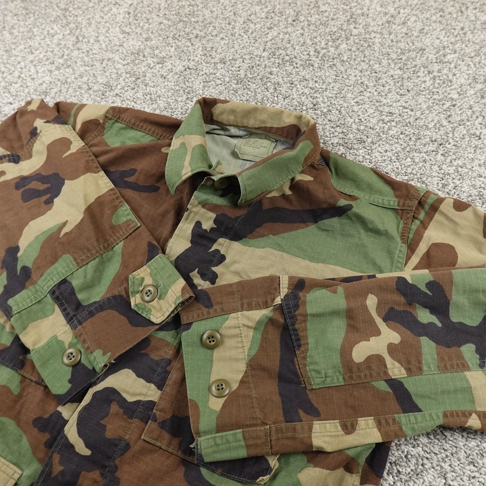 Military Jacket Mens S Woodland Camo Hot Weather Combat Coat BDU Army Tactical